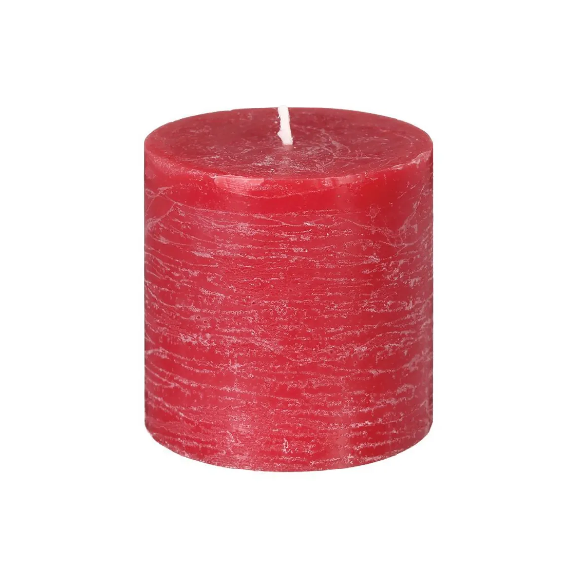 BOUGIE RONDE RUSTIC ROUGE 6.7X7CM