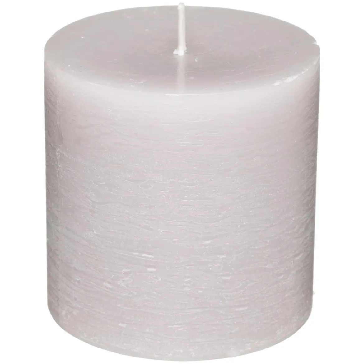 BOUGIE RONDE RUSTIC TAUPE 6.7X7CM
