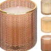 BOUGIE VERRE ORNEMENT DORE D.7CM