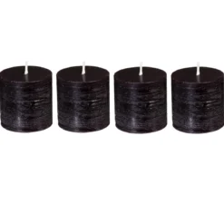 BOUGIE VOTIVE OLIA NOIR D.4.5CM X4 PIECES