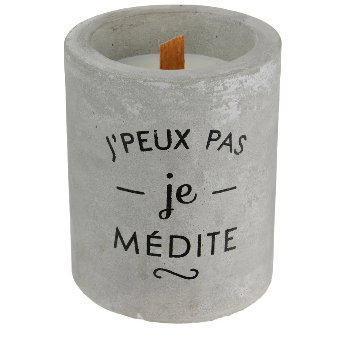 BOUGIE ZEN CIMENT MECHE BOIS