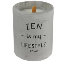BOUGIE ZEN CIMENT MECHE BOIS