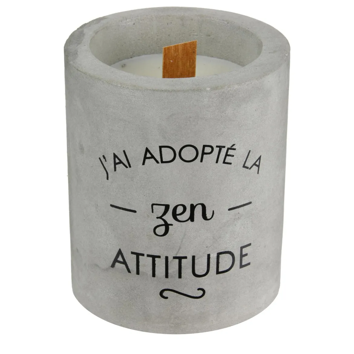 BOUGIE ZEN CIMENT MECHE BOIS