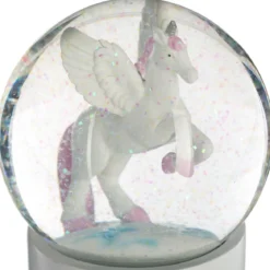 BOULE A NEIGE LICORNE D.10CM