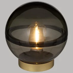 BOULE LED VERRE LINE ARDOISE H.16CM