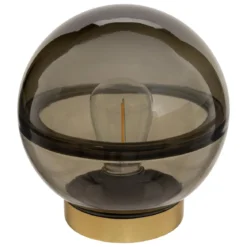 BOULE LED VERRE LINE ARDOISE H.16CM