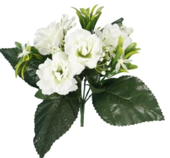 BOUQUET BUISSON ROSETTES H25CM