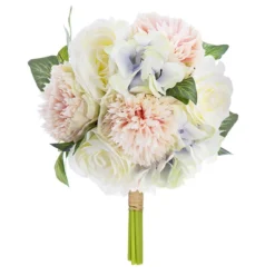 BOUQUET COMPOSE OEILLETS H.26CM