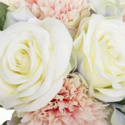 BOUQUET COMPOSE OEILLETS H.26CM