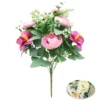 BOUQUET DE 7 RENONCULES ORCHIDEES ET EUCALYPTUS H50CM