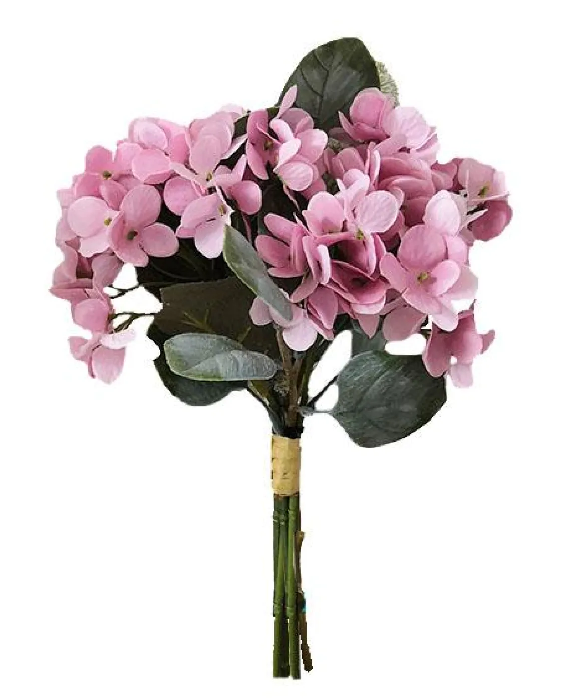 BOUQUET HORTENSIAS ET FEUILLAGE H.35CM