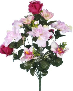 BOUQUET X14 LYS ET DAHLIAS H57CM