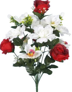 BOUQUET X14 LYS ET DAHLIAS H57CM