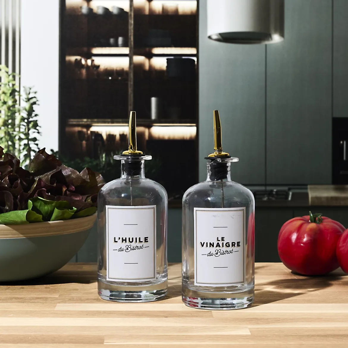 BOUTEILLE HUILE VINAIGRE ETIQUETTE BISTROT 50CL