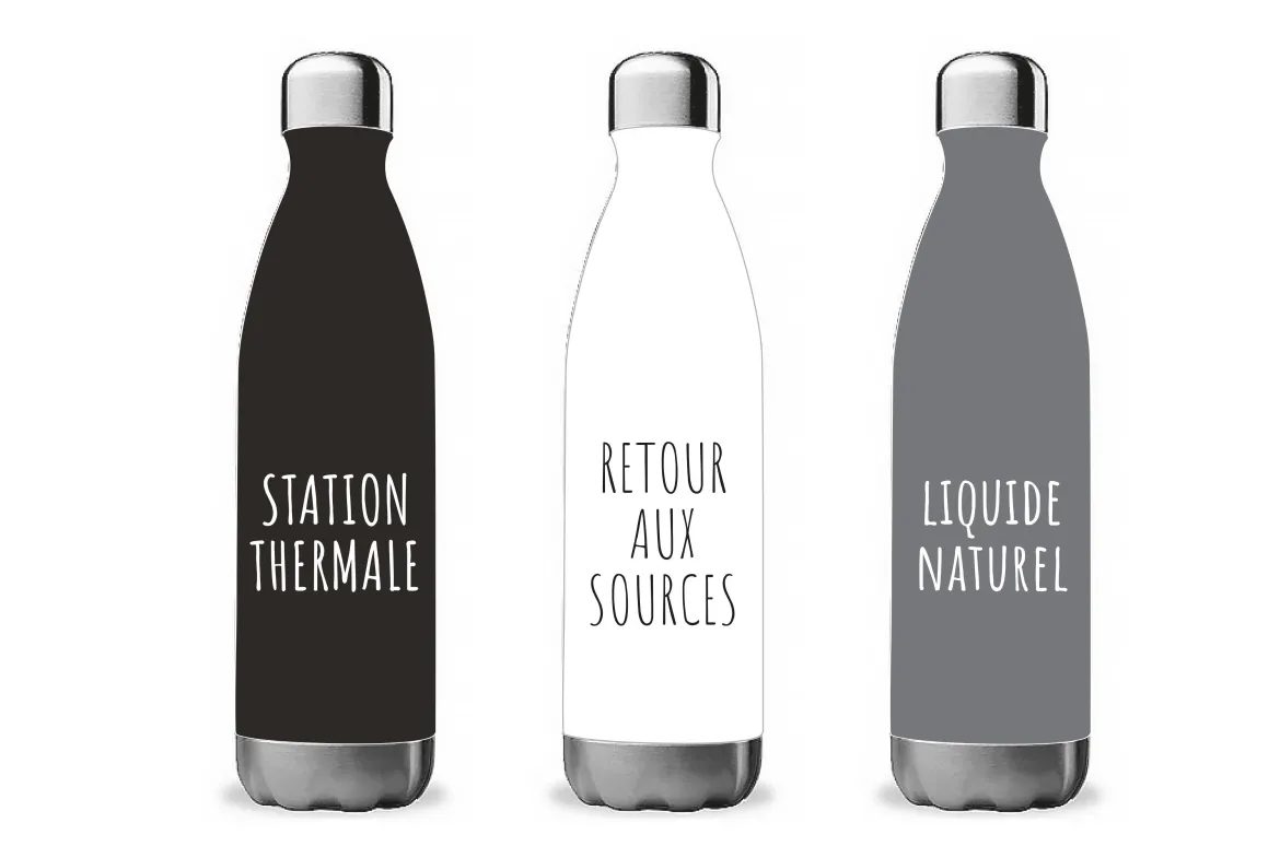 BOUTEILLE ISOTHERME INOX DECOR MESSAGE 0.5L