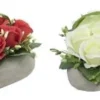 BOUTONS DE ROSES COEUR CIMENT 17X18XH12CM