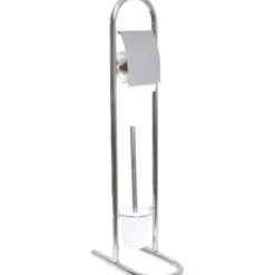 BROSSE ET DEROULEUR PAPIER WC ACIER INOXYDABLE PROMO   CHROM