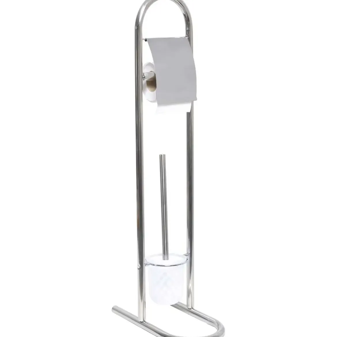 BROSSE ET DEROULEUR PAPIER WC ACIER INOXYDABLE PROMO CHROM