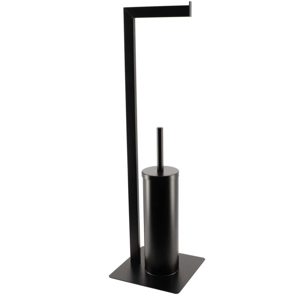 BROSSE ET DEROULEUR PAPIER WC METAL NOIR