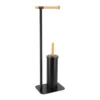 BROSSE ET DEROULEUR PAPIER WC METAL BAMBOU NOIR