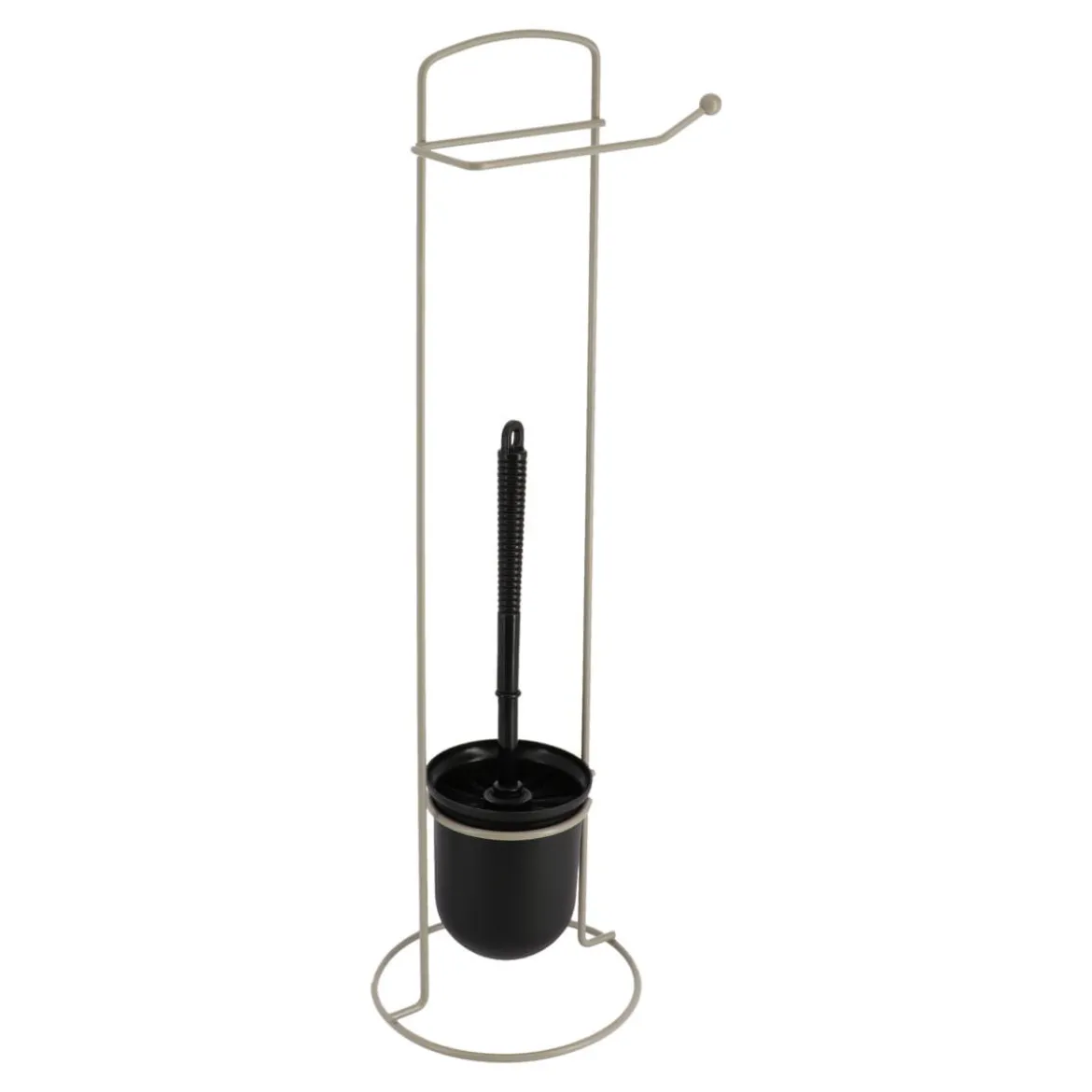 BROSSE ET DEROULEUR PAPIER WC METAL FILAIRE FICELLE NOIR
