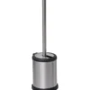 BROSSE WC ACIER INOXYDABLE COUVERCLE RABATTABLE CHROME
