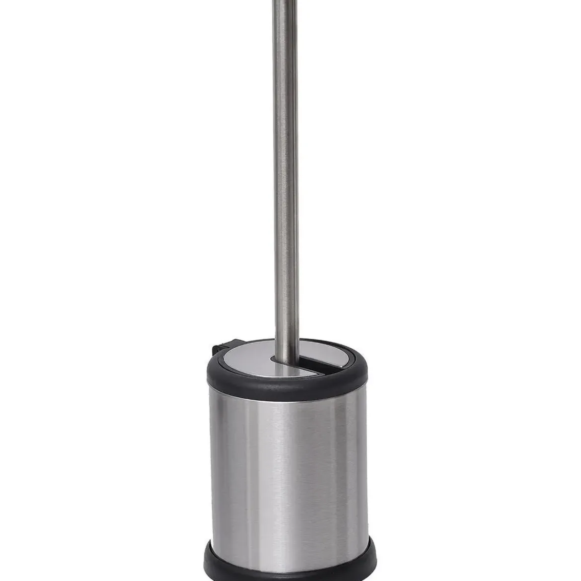 BROSSE WC ACIER INOXYDABLE COUVERCLE RABATTABLE CHROME