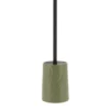 BROSSE WC GRES RONDE DECOR FEUILLE KAKI