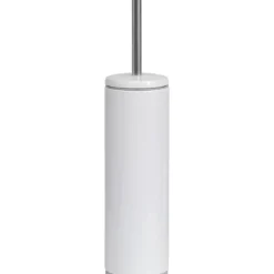 BROSSE WC METAL BLANC