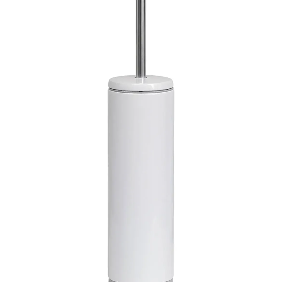 BROSSE WC METAL BLANC