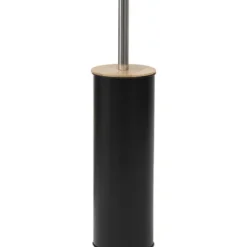 BROSSE WC METAL COUVERCLE BAMBOU NOIR