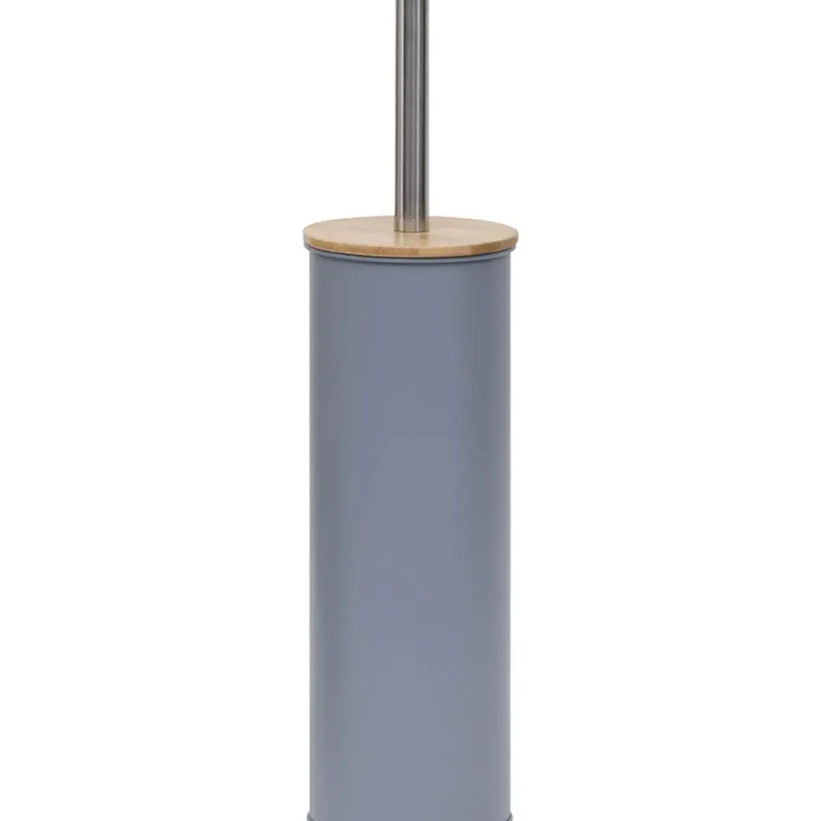 BROSSE WC METAL COUVERCLE BAMBOU GRIS