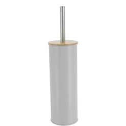 BROSSE WC METAL COUVERCLE BAMBOU GRIS CLAIR