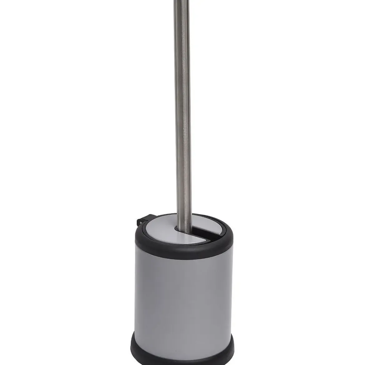 BROSSE WC METAL COUVERCLE RABATTABLE GRIS MAT