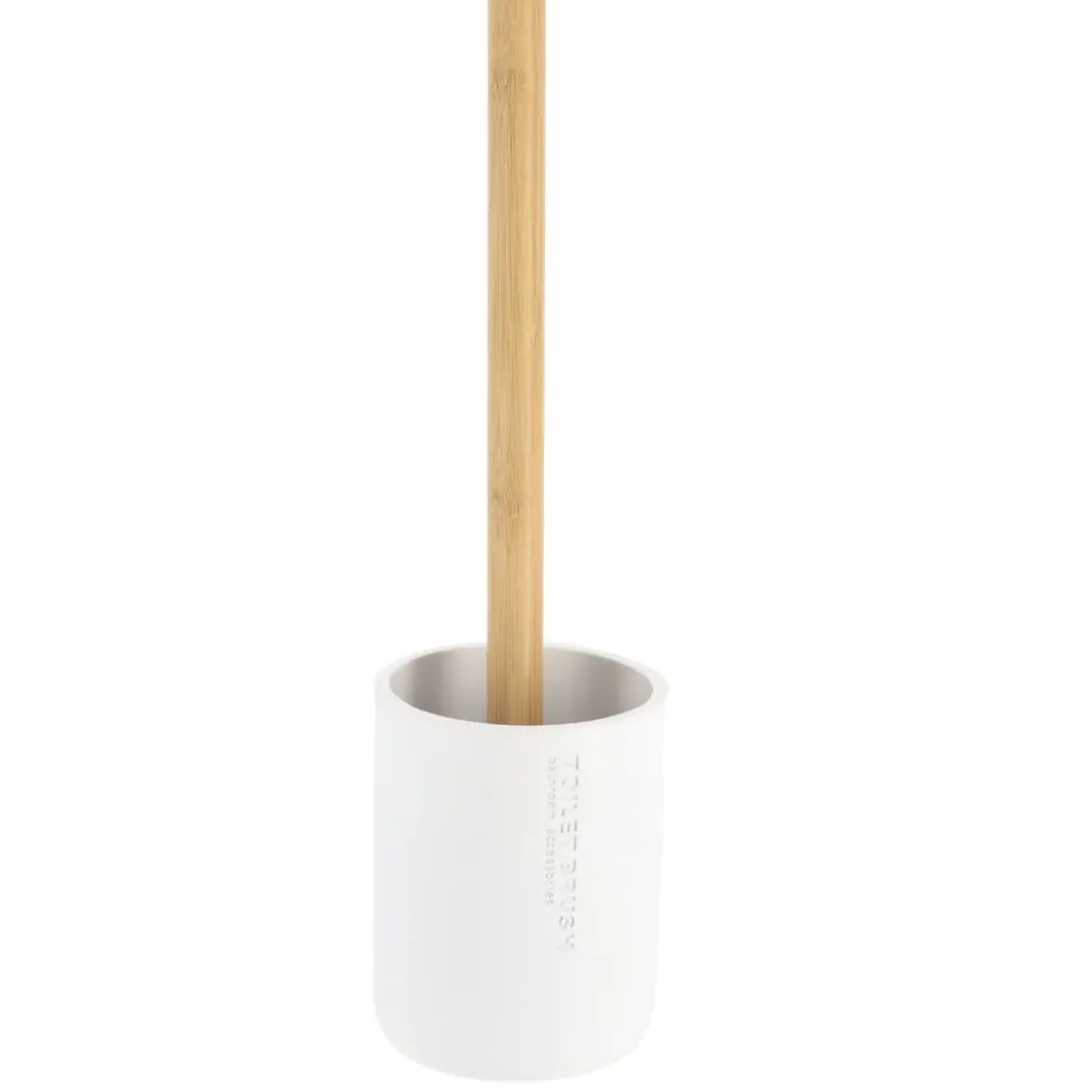 BROSSE WC POLYRESINE BLANC BAMBOU