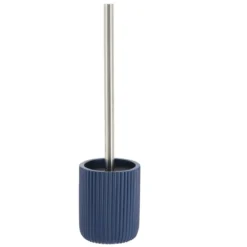 BROSSE WC POLYRESINE STRIEE BLEU MARINE