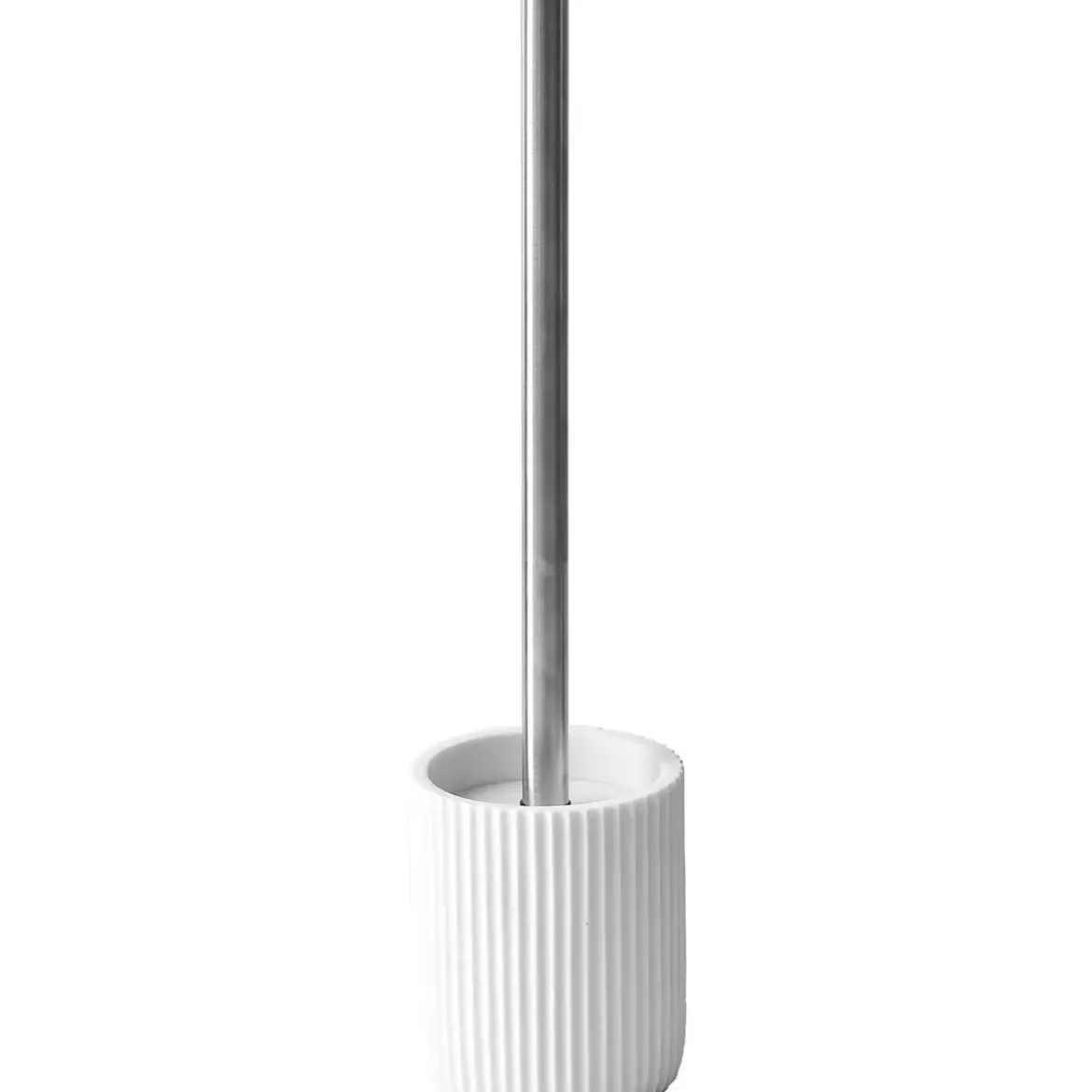 BROSSE WC POLYRESINE STRIEE BLANC