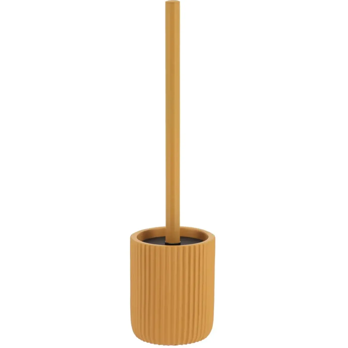 BROSSE WC POLYRESINE STRIEE MOUTARDE