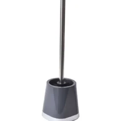 BROSSE WC RONDE BASE CARREE CHROMEE GRIS