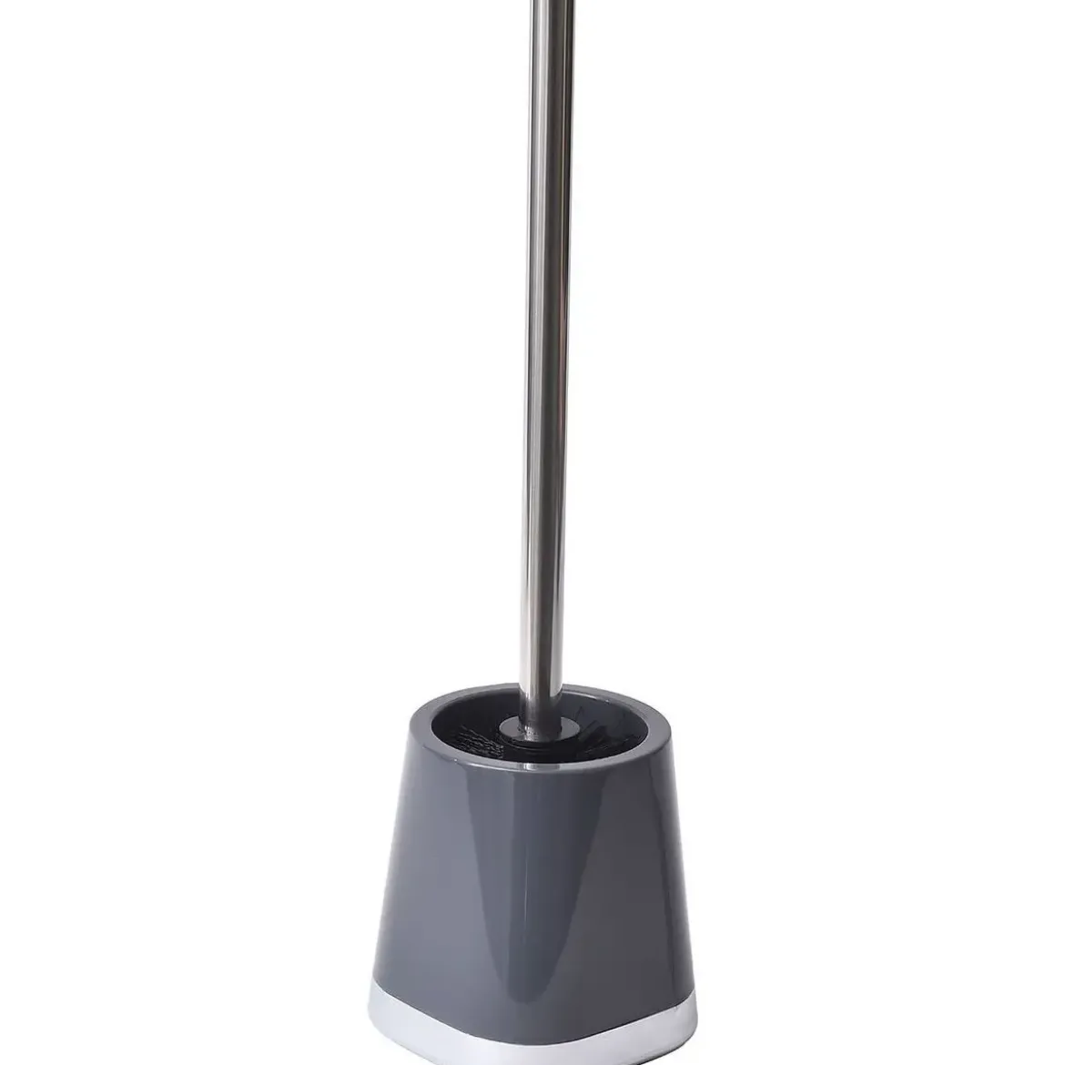 BROSSE WC RONDE BASE CARREE CHROMEE GRIS