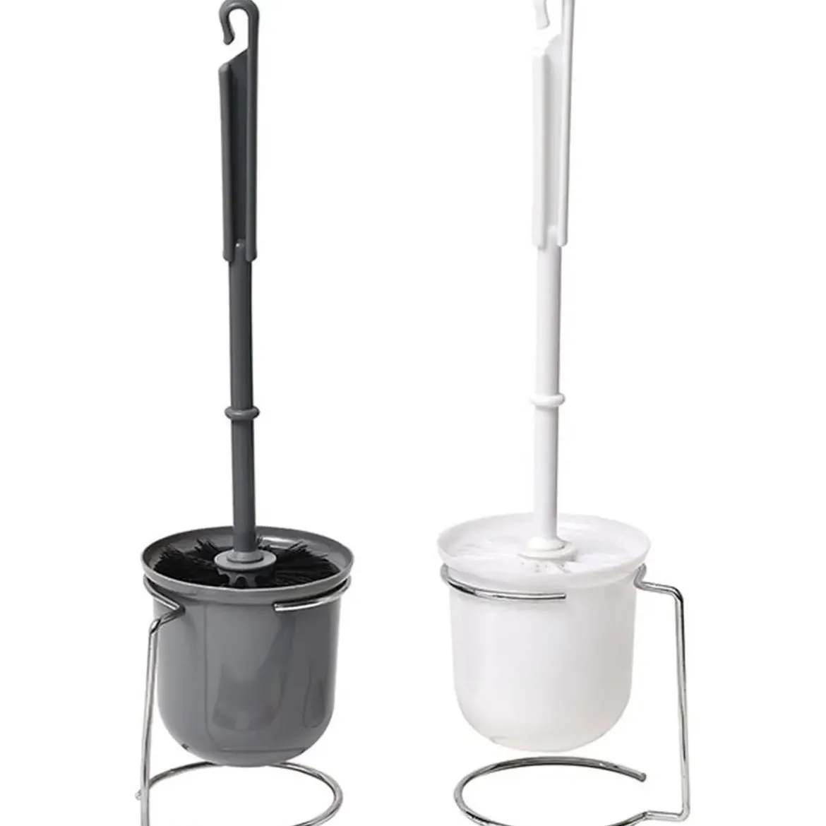BROSSE WC SUPPORT METAL CHROME BLANCHE OU GRISE