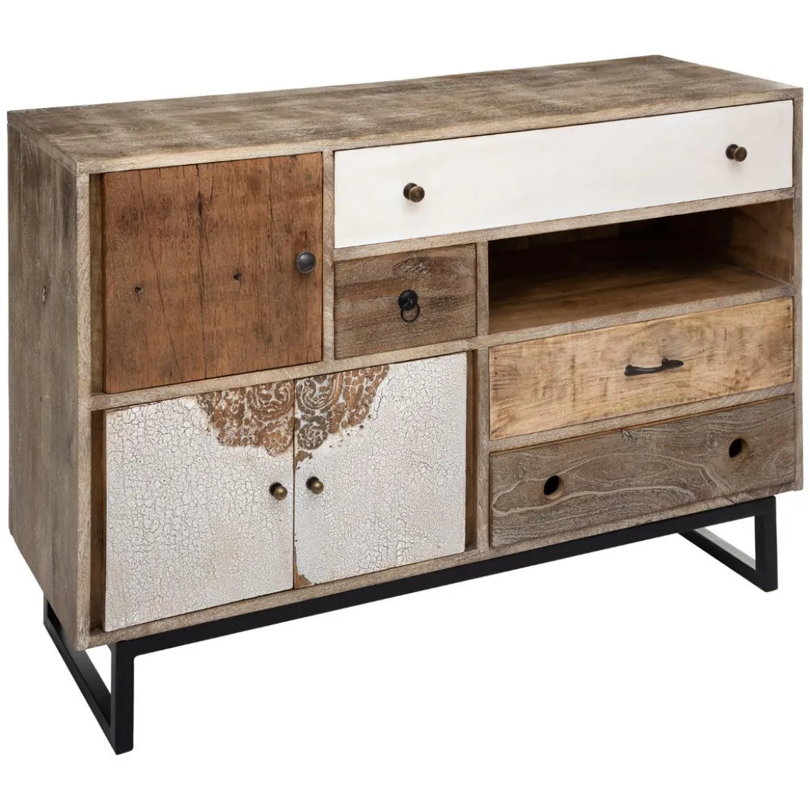 BUFFET 3 PORTES 4 TIROIRS KOVAL BLANC