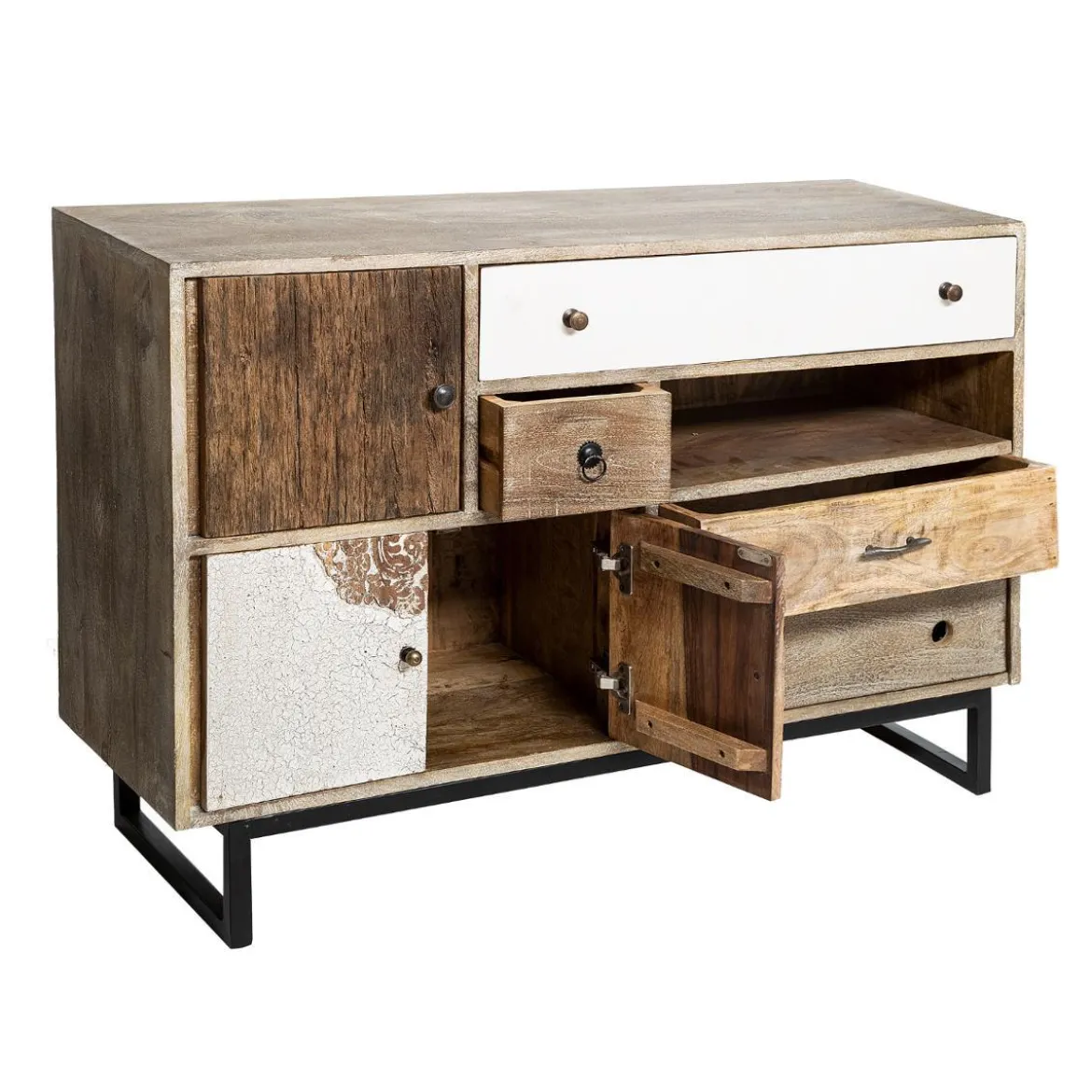 BUFFET 3 PORTES 4 TIROIRS KOVAL BLANC