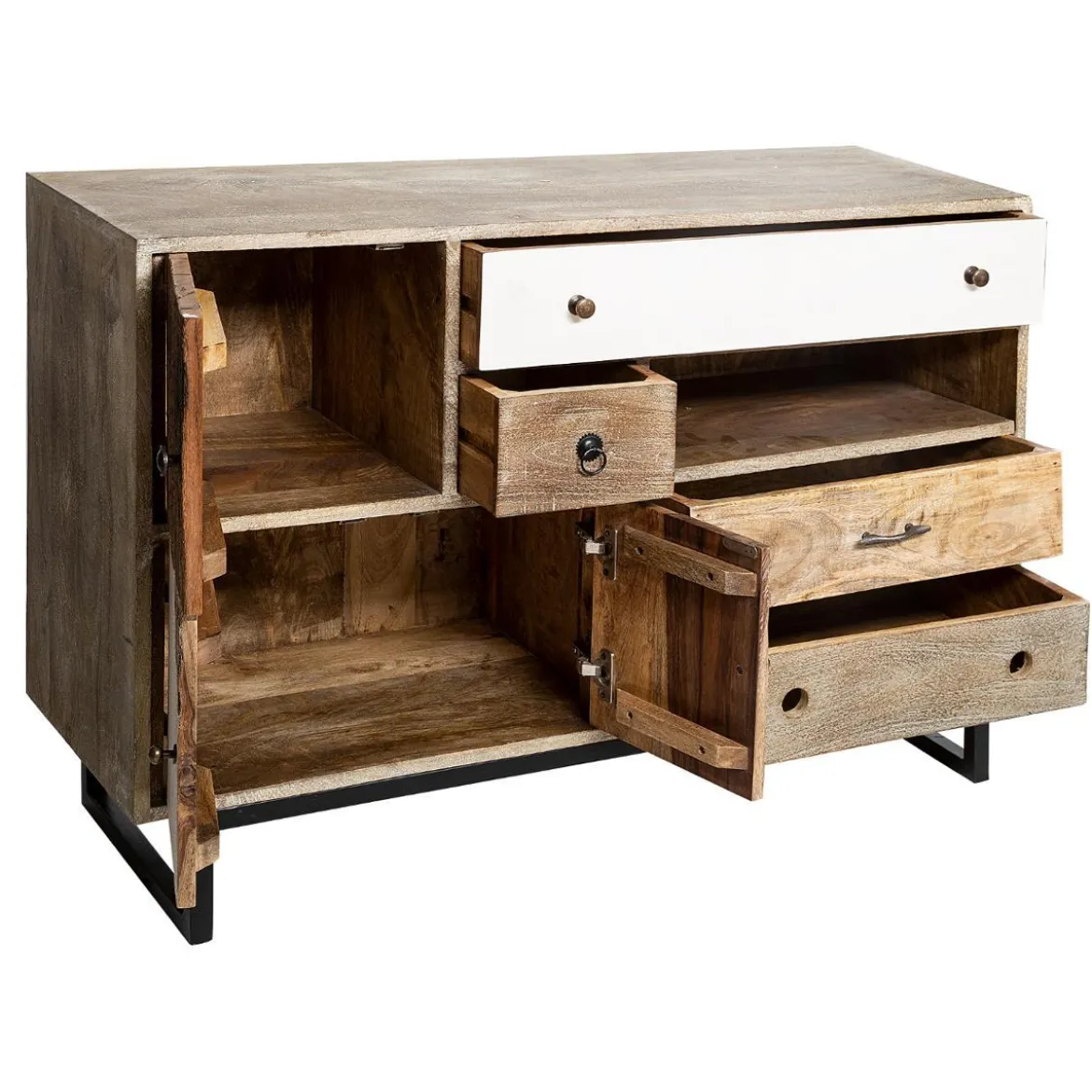 BUFFET 3 PORTES 4 TIROIRS KOVAL BLANC