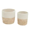 CACHE POT BIMATIERE BICOLORE BLEU 25X20CM