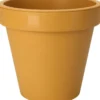 CACHE POT DOUBLE PAROI JAUNE 30X26CM
