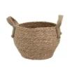 CACHE POT JONC TRESSE AVEC POIGNEES 20X15CM