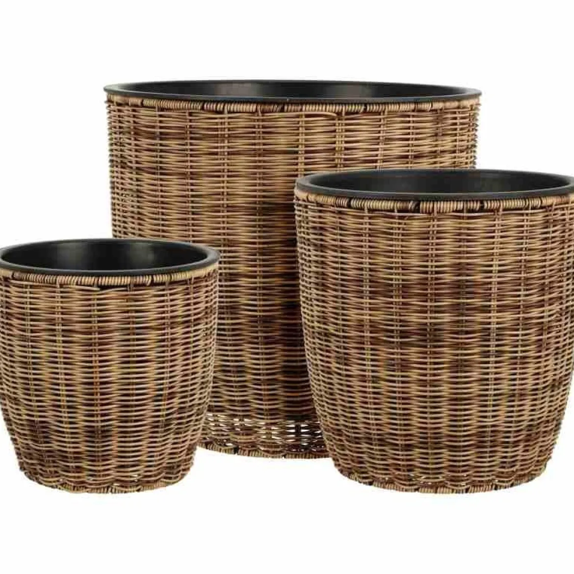 CACHE POT ROND ROTIN D.25CM