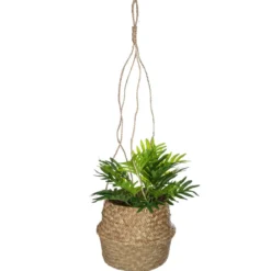 CACHE POT ROSEAU ETHNIQUE D.18CM