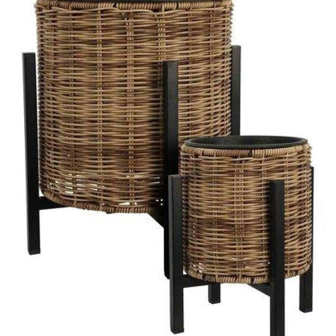 CACHE POT ROTIN SUR PIEDS 17X24CM
